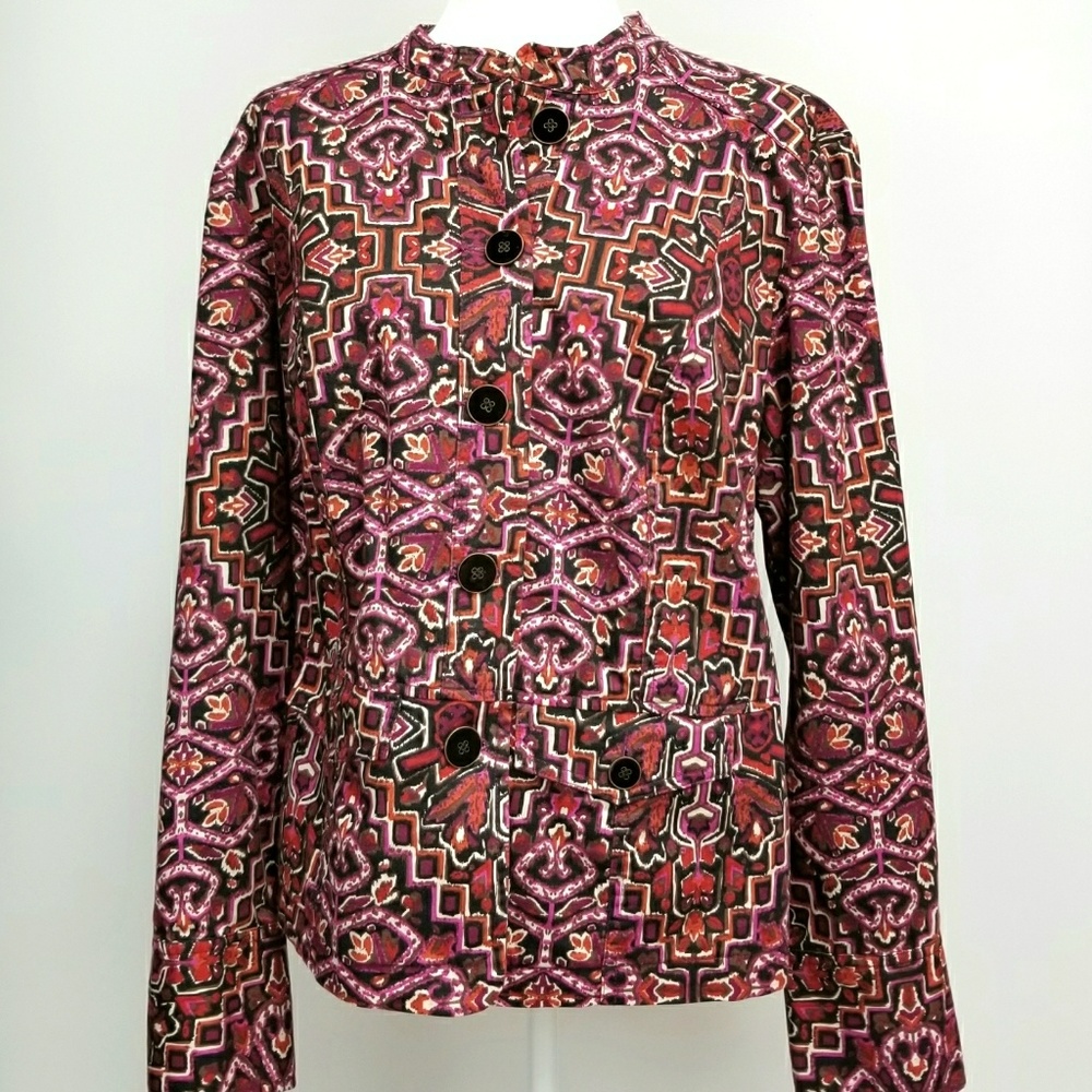 Aztec Colorful Blazer Jacket Cotton Spandex 1x